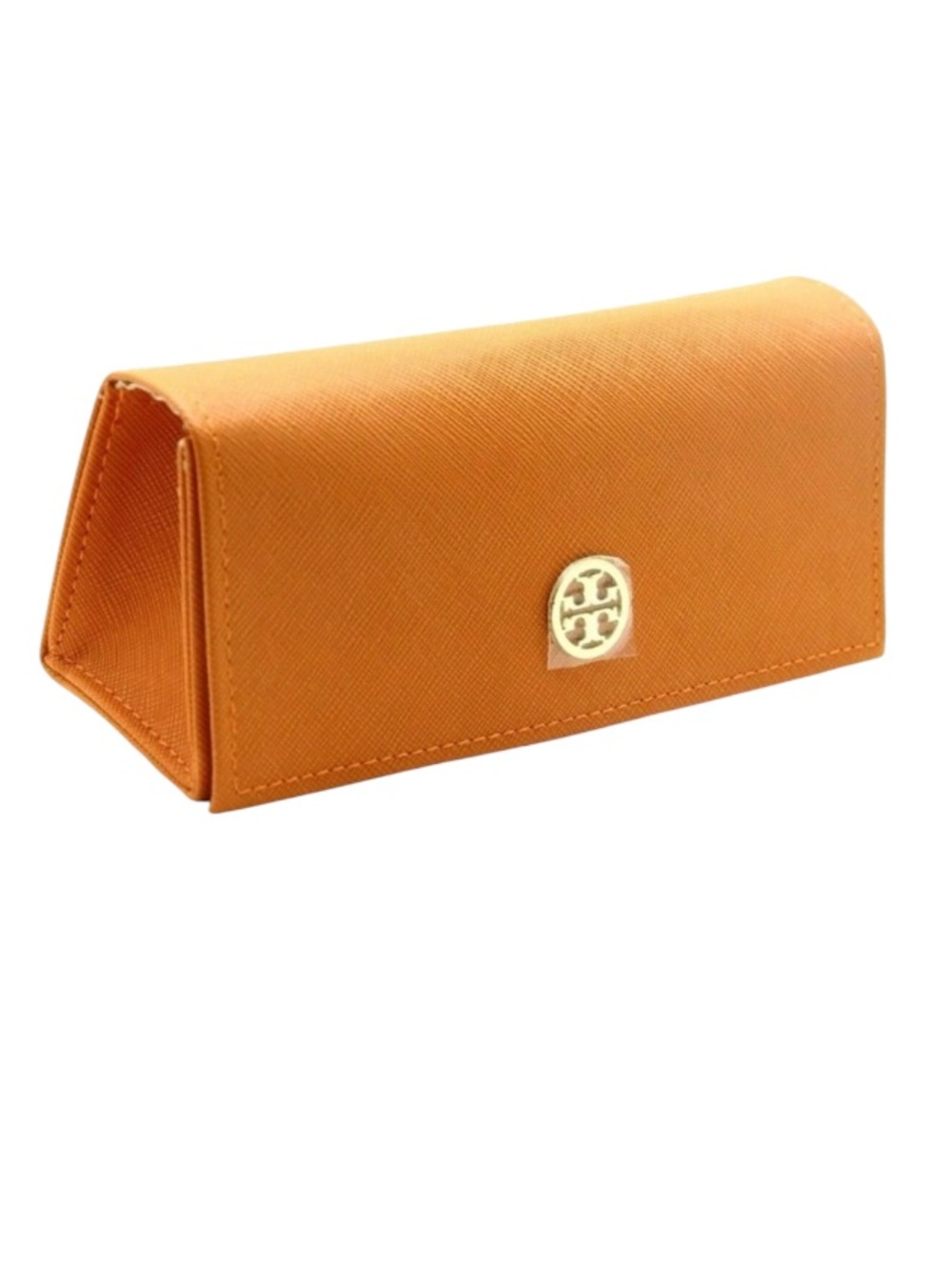 NEW Tory Burch Santiago Saffiano Leather Sunglass Case Orange/Gold OS